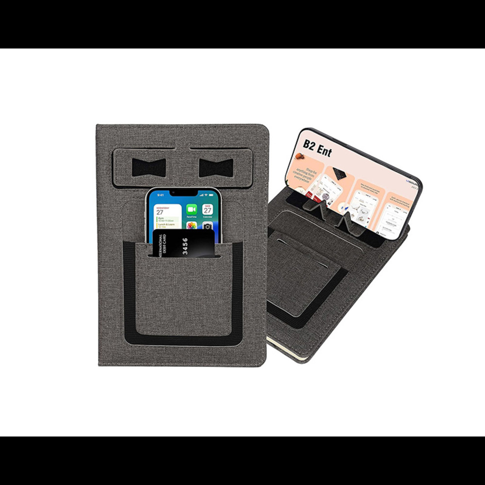 Castillo Milano A5 Notebook With Phone Stand Card Pocket Mobile Pocket Pen Loop &amp; Elastic Fastener