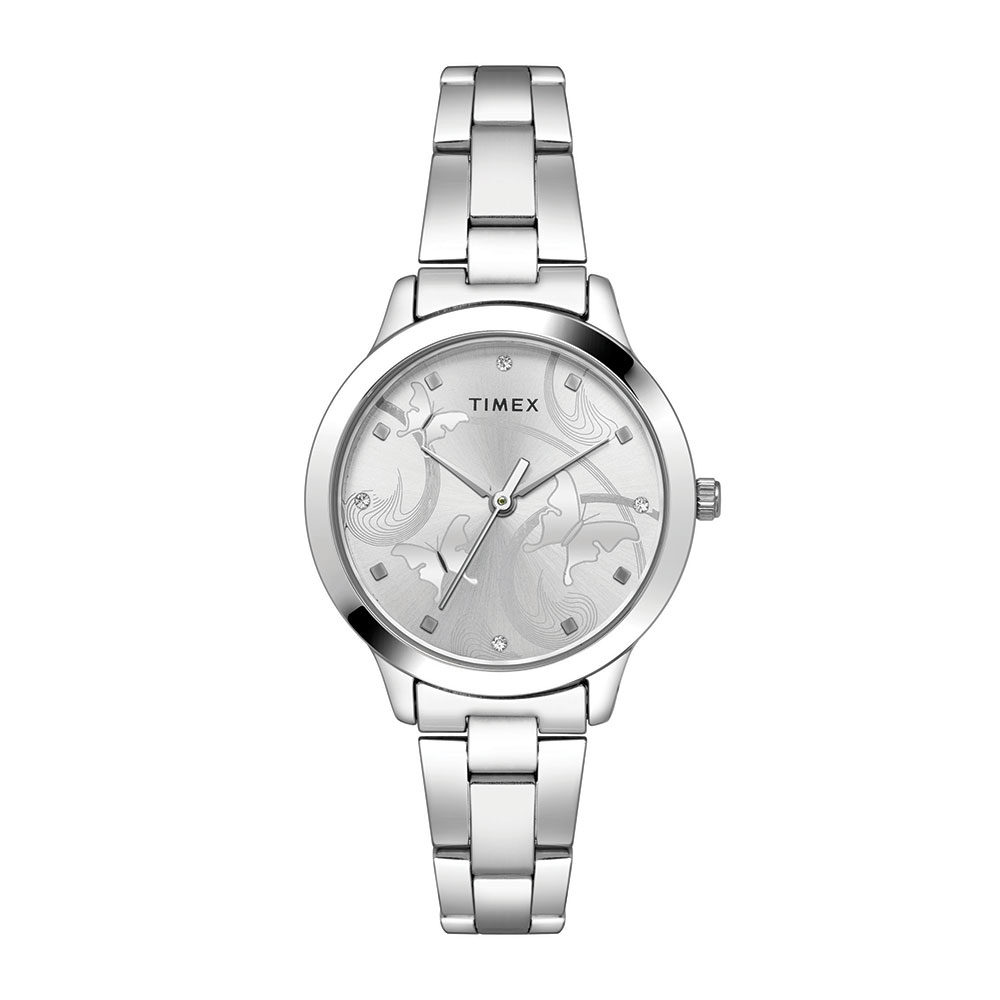 Timex Fashion Women Silver Dial Round Case Watch TW00ZR200